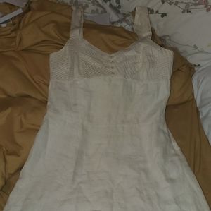 Cream Linen A line dress from Loft